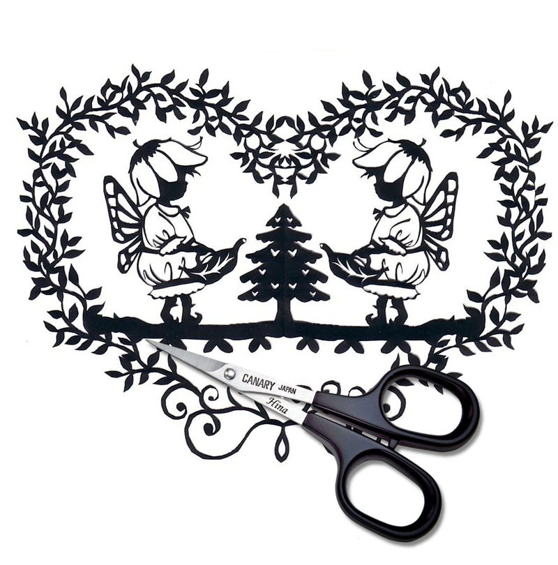CANARY Paper Art Scissors 4", Mini Precision Scissors for Paper Cutting Art, Cutouts, Lace, Crafts, Kirie, Made in Japan - Image 3